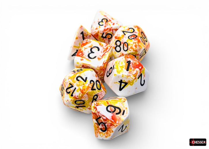RPG Dice Set Brush Sunrise/Black