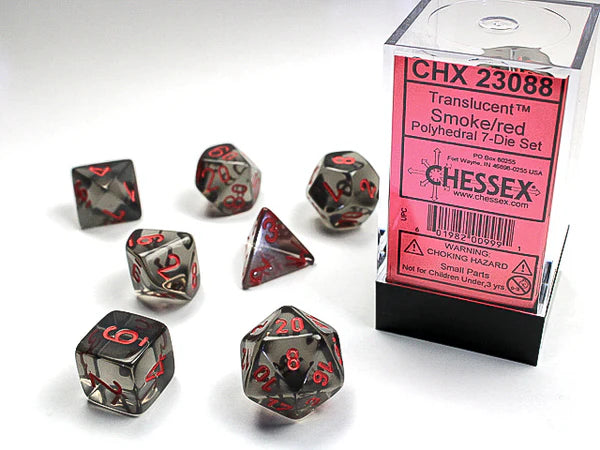 CHX Smoke/Red RPG Dice Set