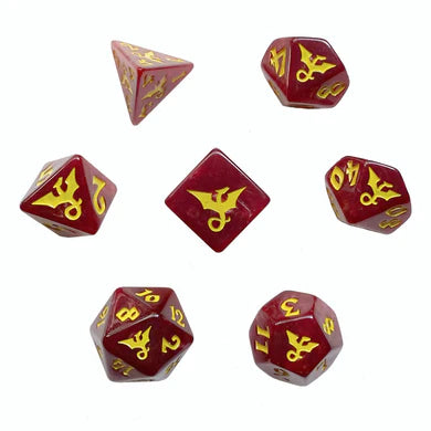 Swirl Dragon Red RPG Dice Set (BOW)