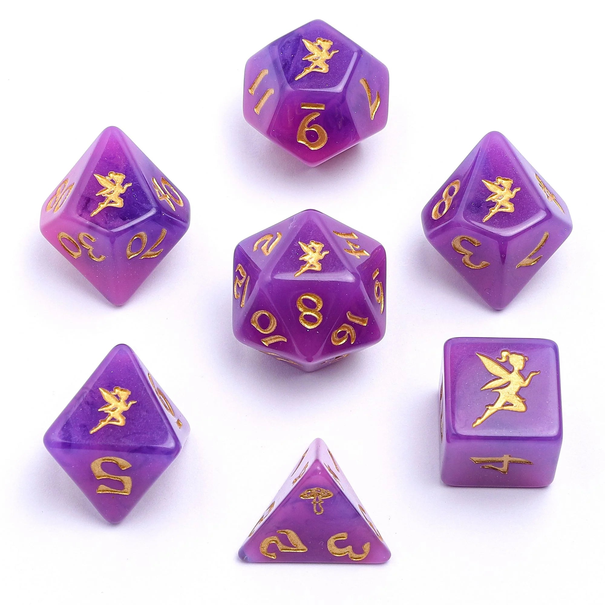 Wyrmforged RPG Dice Set – Pixie Gold Dust