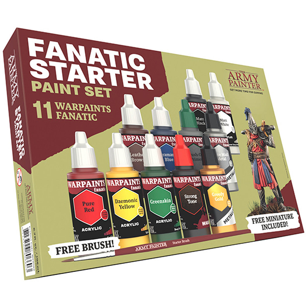 Fanatic Paints Starter Set (11 colors + 1 brush + 1 miniature)