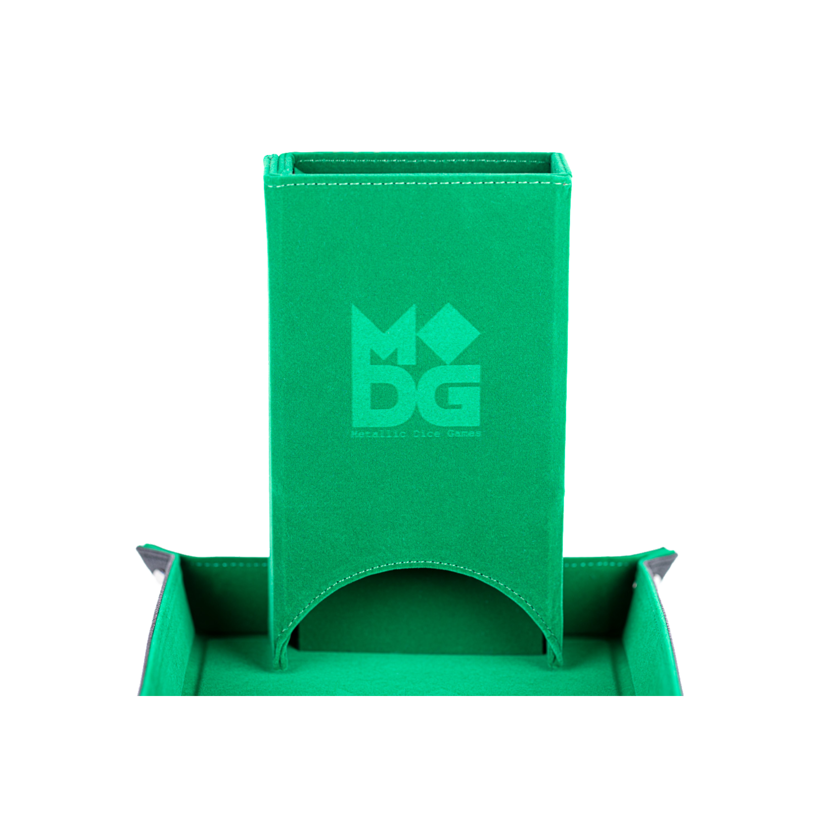 Fold Up Velvet Dice Tower Green