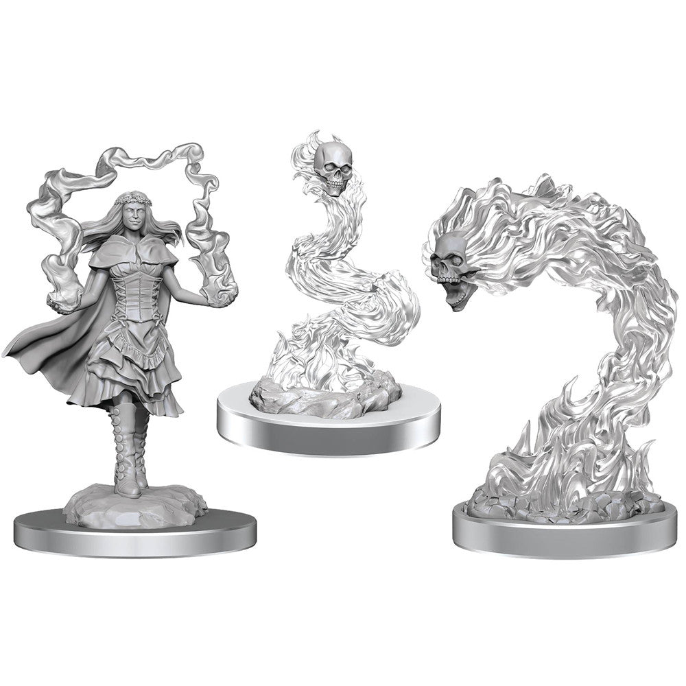 D&D Unpainted Dark Spellcaster & Flameskulls