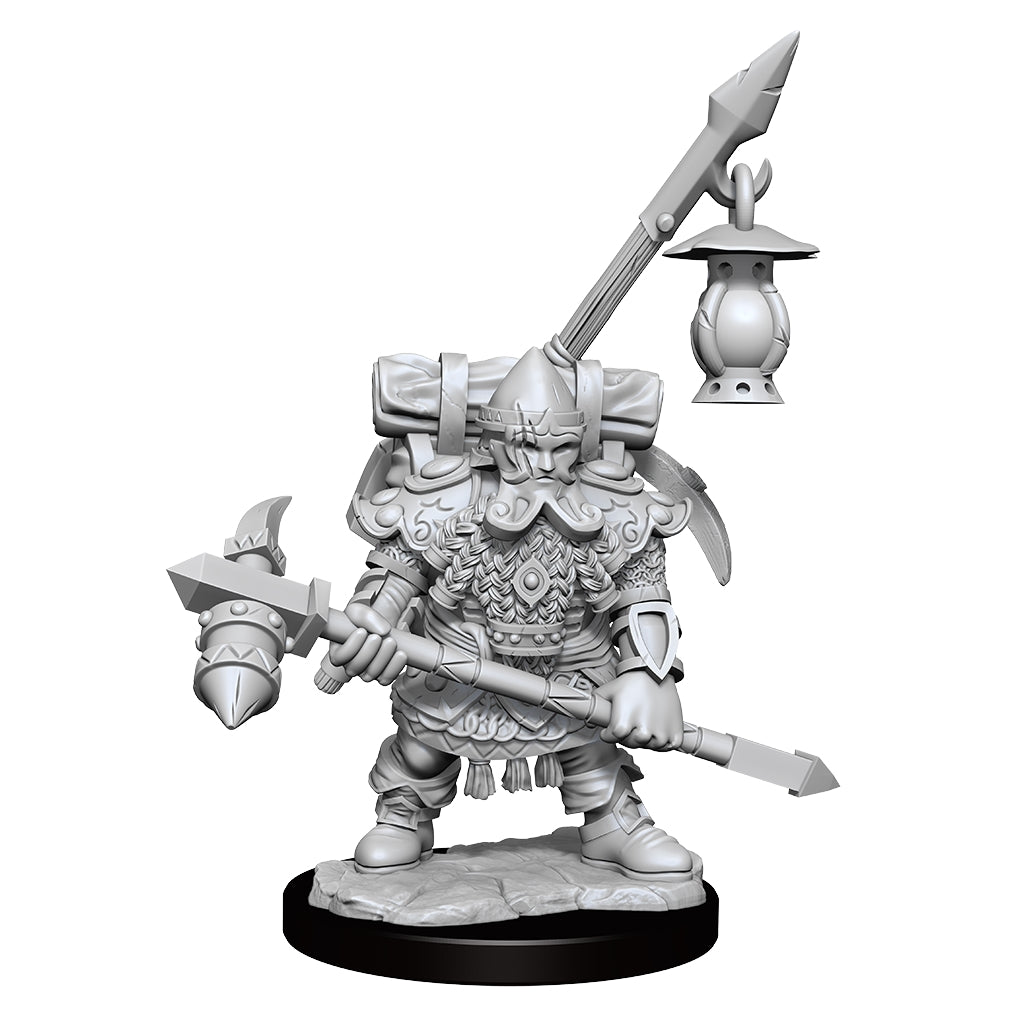 D&D Frameworks Unpainted Dwarf Fighter Male