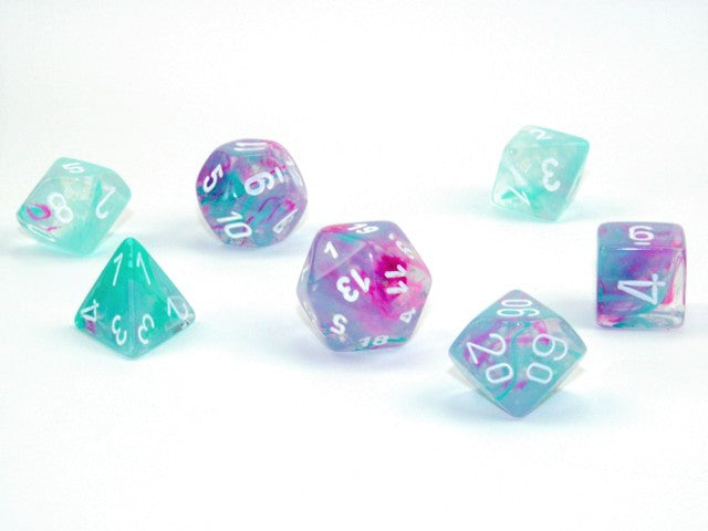 Nebula RPG Dice Set: Wisteria/White