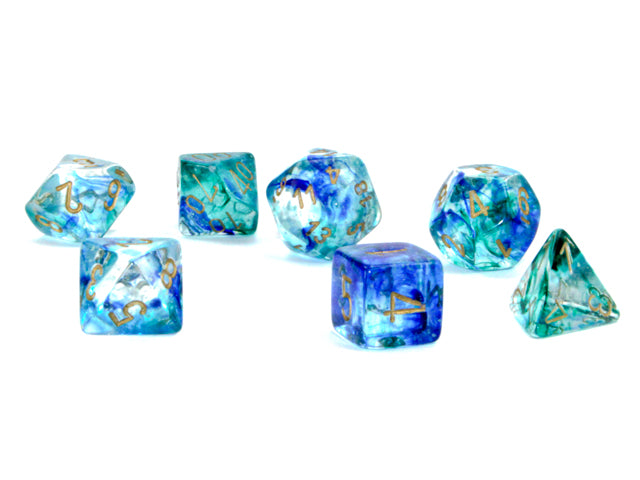 Nebula RPG Dice Set: Oceanic/Gold