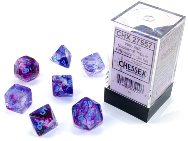 Nebula RPG Dice Set: Nocturnal Blue