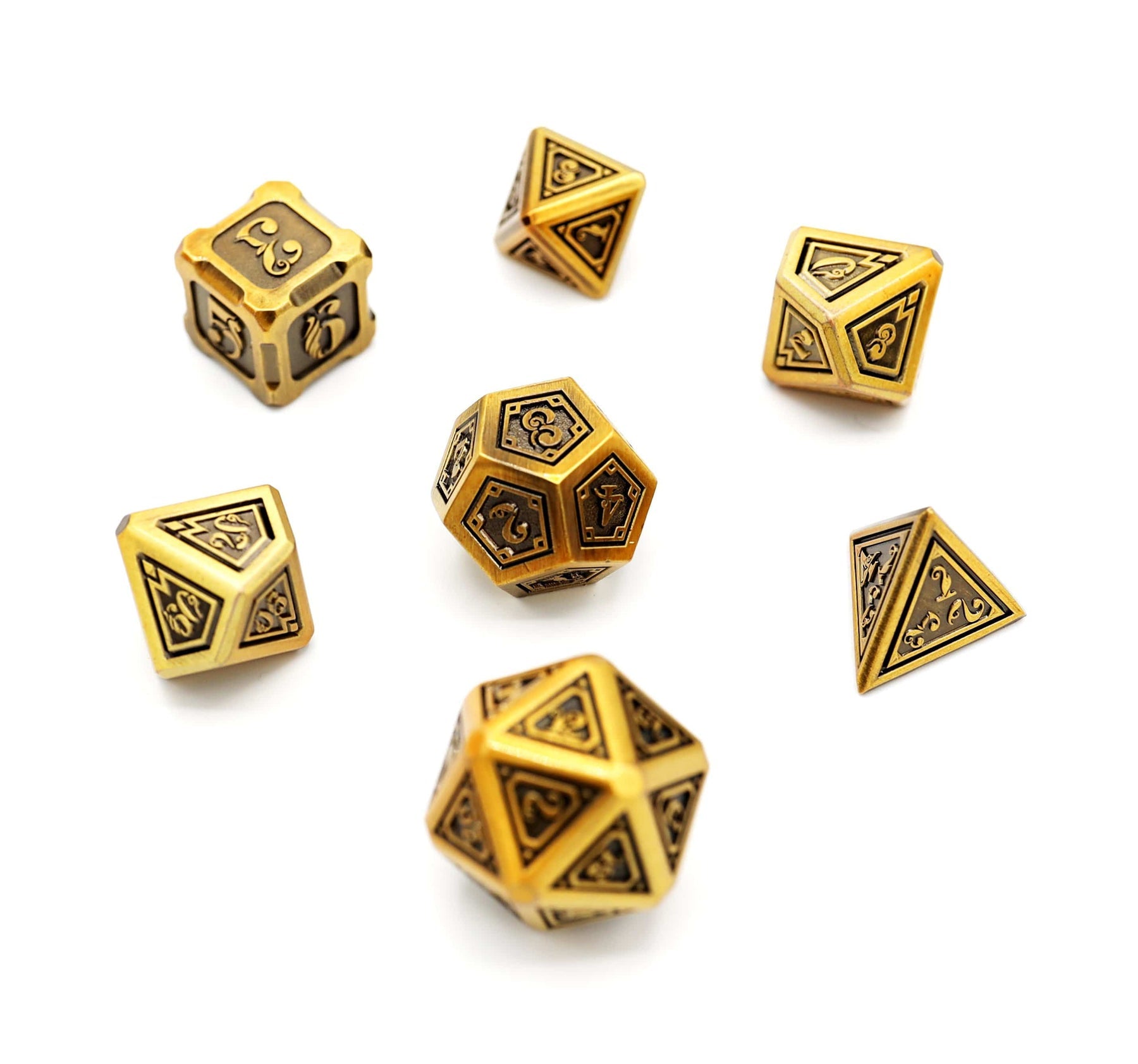 Gold Alchemist Metal RPG Dice Set