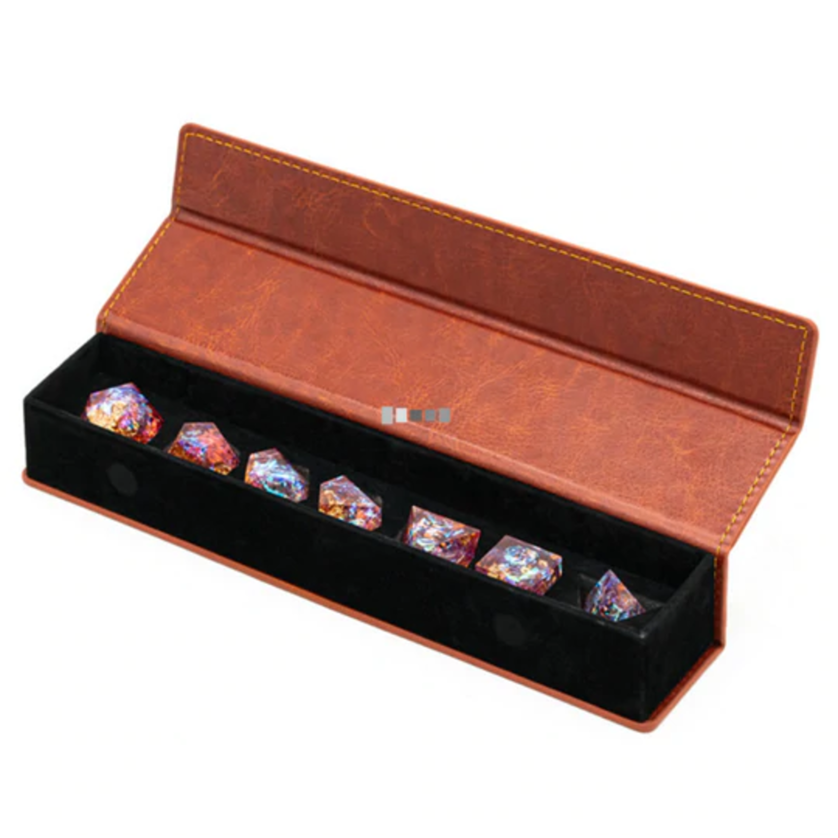 Brown Leatherette Magnetic Dice Vault